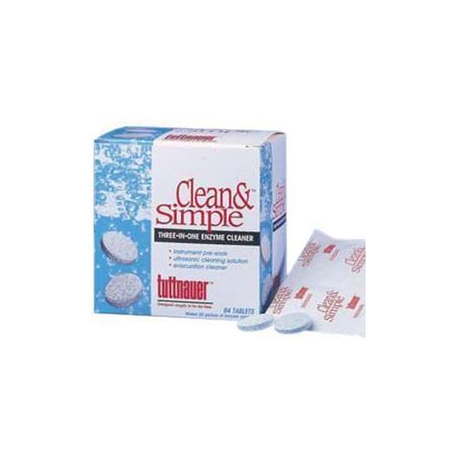Tuttnauer CS0064 Clean & Simple Ultrasonic Enzymatic Solution Tablets 64/Bx Tuttnauer CS0064 Clean & Simple Ultrasonic Enzymatic Solution Tablets 64/Bx